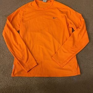 Nike Men's Orange Long Sleeve Sphere Dry Shirt